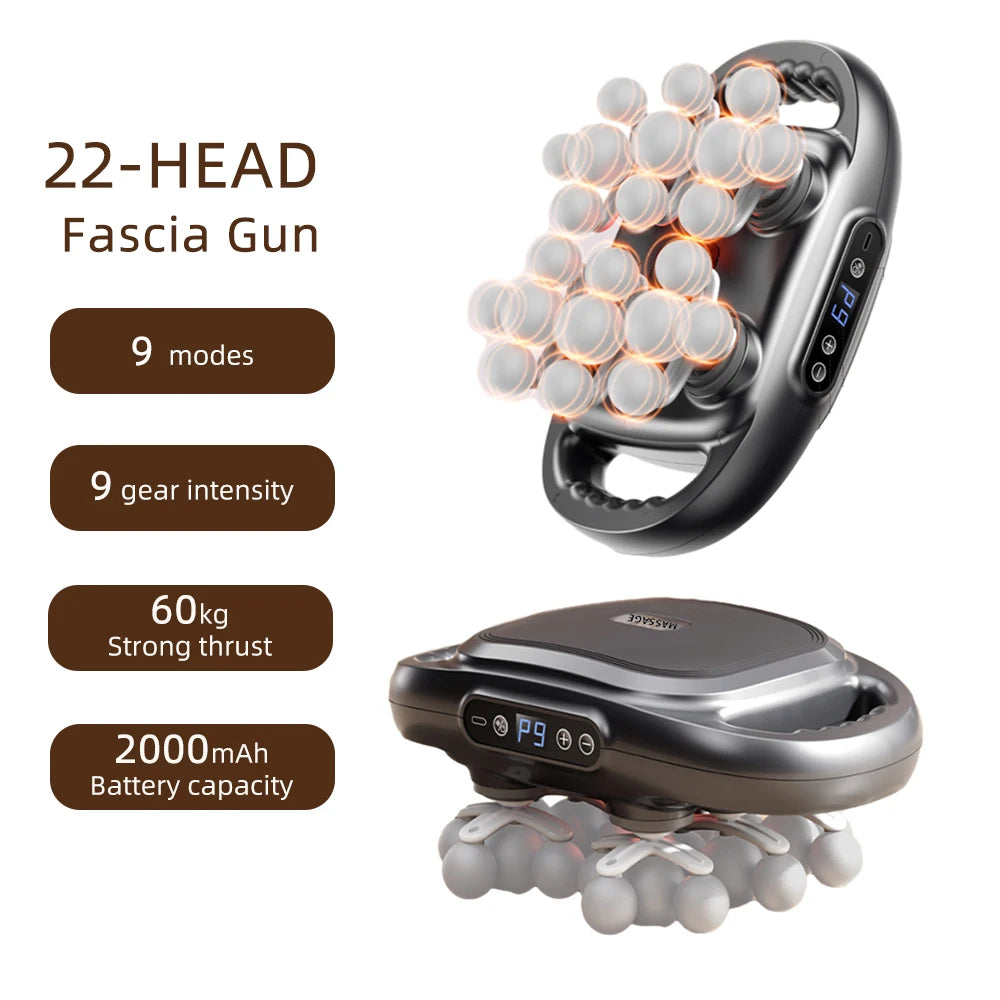 22-Head High-Frequency Massage Gun