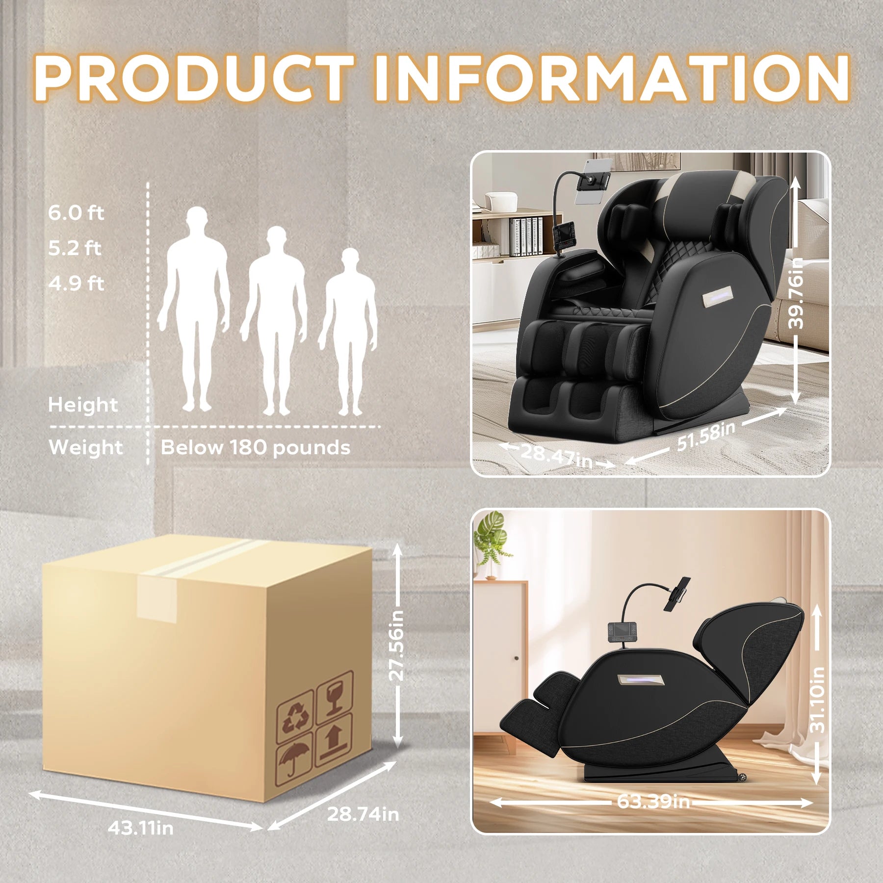 Zero Gravity Full-Body Massage Chair